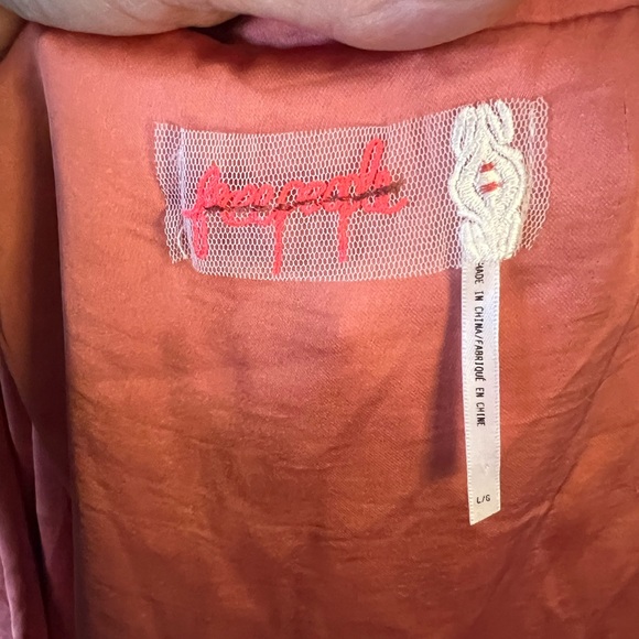 Free People satin coral dress size large - Picture 3 of 4